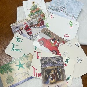 🎄Christmas card gift tags, recycled from Christmas cards of years past🎄